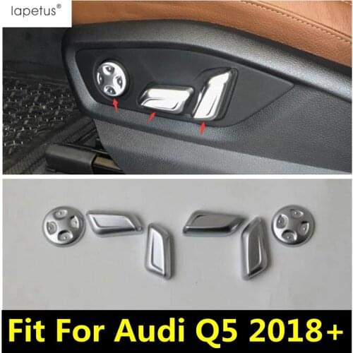 Accessories For Audi Q5 2018 - 2021 Seat Adjustment Memory Button Switch Frame Molding Cover Kit Trim 6 Pcs ABS Interior