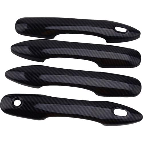 DWCX 4pcs Carbon Fiber Style ABS PLASTIC Car Door Handle Protector Trims fit for Toyota Camry 2018 2019 2020