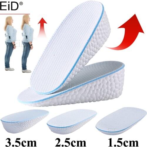 EiD 1.5-3.5cm Unisex Invisible Height Increase EVA half Heel Pads Heel Cushion Soles Insole Foot Massage Orthopedic Arch Support