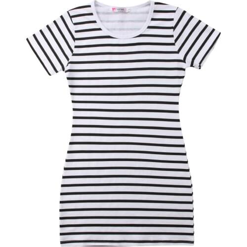 Emmababy Stripe Dress Pretty Family Matching Mother&Daughter Women Girl Party Clothes