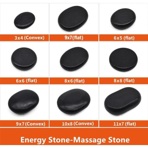 1/2/4Pcs 9Types Energy Power Stone Volcanic Hot Stone SPA Back Compress Basalt Rock Relaxation Essential Oil Massage Tools