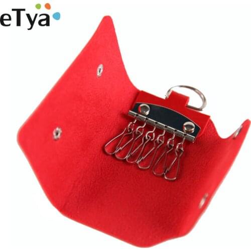 ETya Fashion Women Men Key Holder Wallet High Quality PU Leather Unisex Key Wallets Organizer Bag Keys Housekeeper Wallet