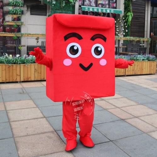 Chinese New Year Mascot Costume Lucky Money Hongbao Money Red Envelope Packet Cartoon Character Mascot Costume Christmas Outfits