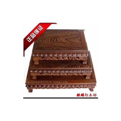 Kylin rosewood handicraft stone jade vase wooden base aquarium base size set of special offer