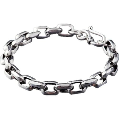 S925 silver fashion man and woman bracelet and retro Thai silver jewelry birthday gift bracelet for man