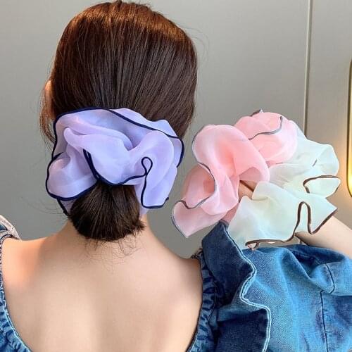 MueRaa Yarn Fashion Women Girls Big Size Scrunchies Elastic Hairband Korean Style Elegant Hair Accessories Hair Ties Headwear