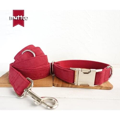 MUTTCO retailing special self-design dog collar THE CHERRY canvas stripe unique dog collars and leashes set 5 sizes UDC020