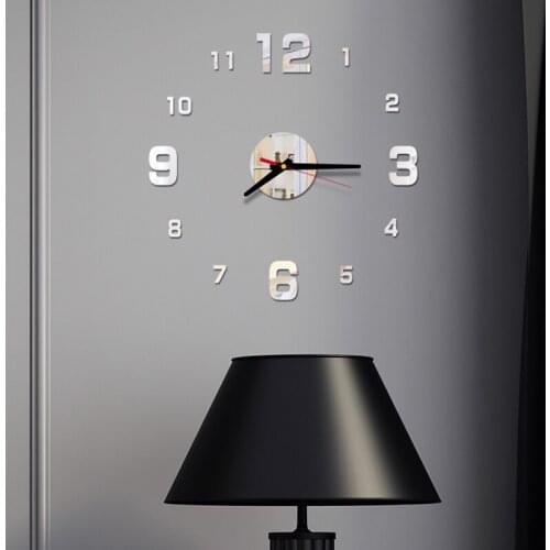 Arabic Numerals Wall Clock Modern Design Acrylic Mirror Clocks Stickers Living Room Accessories Decorative House Clock horloge