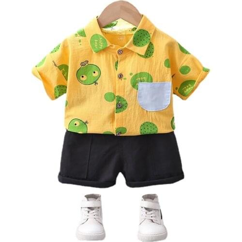 New Toddler Clothing Summer Baby Boys Clothes Suit Children Cartoon Shirt Shorts 2Pcs/Sets Infant Casual Costume Kids Tracksuits