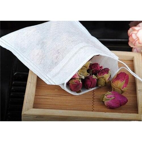 100pcs/lot Disposable Tea Bags Thread-drawing non-woven Empty Scented Environmental protection filter paper bag 5.5*7cm dropship