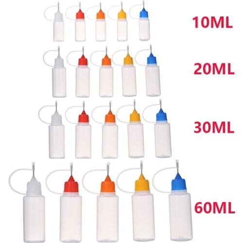 Wholesale 20-200pcs 10/20/30/60ML Needle Tip Glue Applicator Bottles for Liquid Paint Glue Quilling DIY Scrapbooking Crafts Tool