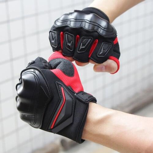 1 Pair Motorcycle Motorbike Riding Half Finger Anti-shock Protection Gloves for Climbing Hunting Hiking Cycling