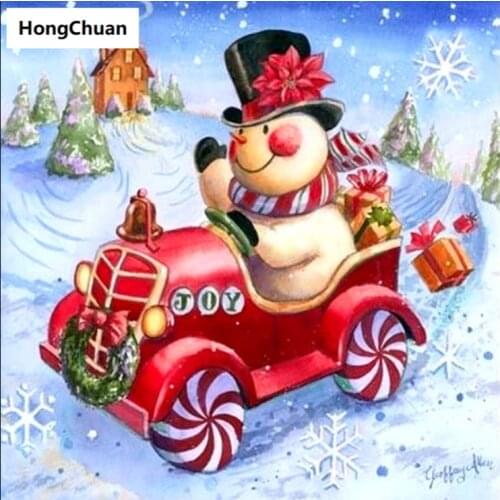 Full-width square round 5d diy diamond painting cartoon snowman diamond mosaic crafts diamond embroidery rhinestone decoration