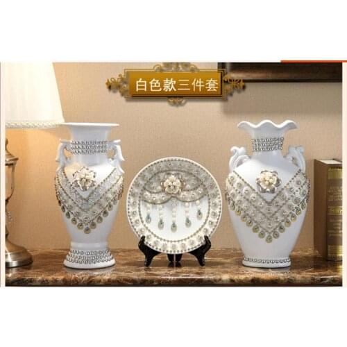 European-style modern concise decoration Luxurious blue and white vases Flower Mesa vase Arrangements Concise Desktop Set