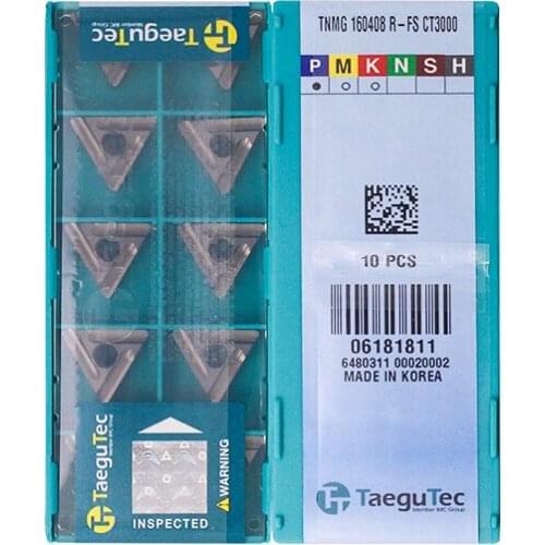 TNMG160408R-FS CT3000 Original Taegutac Carbide Inserts Turning Inserts Lathe Tools 10Pcs/Lot