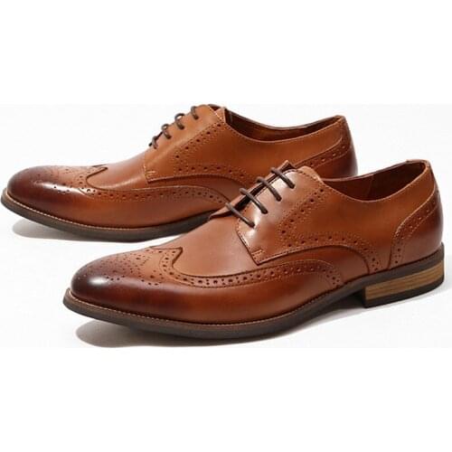 Men Real Genuine Leather Dress Shoes Luxury Trainers Formal Wedding Lace Up Oxford Italian Handmade Brogues Shoes