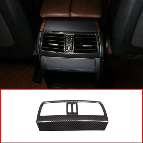 Carbon Fiber Style ABS Plastic For BMW X5 X6 E70 E71 2008-2013 Car Rear Air Conditioning Vent Frame Trim Accessories