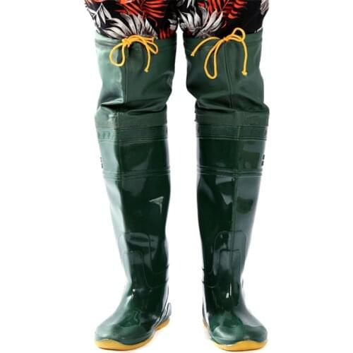 Ultra High Tube Soft Rain Boots Wear-Resistant Farm Working Solid Color Soft-Sole Rice Transplanting Shoes Plus Size 35-45