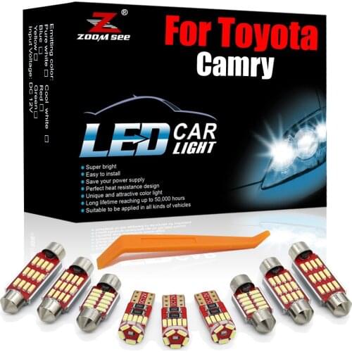 Much Better White Canbus LED Interior For Toyota Camry 1987-2020 Car Reading License Plate Ceiling Lamp Light Accessories Kit