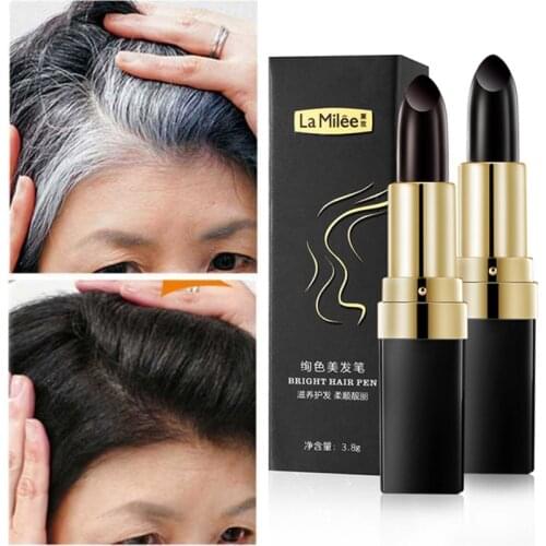 Bright Hair Pen Hair Dye Pen Hairline Fill Instant Gray Root Coverage Hair Color Modify Cream Stick 3.8g Makeup Tools