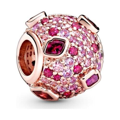 Valentine Rose Kiss Pave Charm 925 Sterling silver Heart Charms fit Pan Bracelets DIY For Women Fine jewelry Wholesale