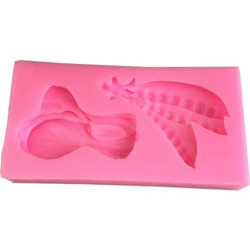 1pc Fondant Cake Mold 2-Cavities Reusable Baking Mold Silicone Cake Decoration Molds DIY Baking Tools Accessories