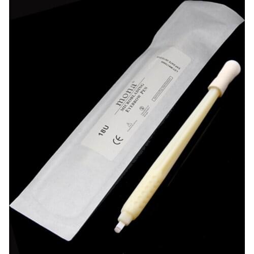 10pcs Disposable Permanent Makeup Tools Microblading pen eyebrow tattoo pen for permanent make up professional with sponge