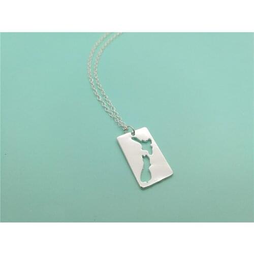 10PCS New Zealand Map Necklace Worldwide Tropical Island Auckland Australian Country Trip Vacation Necklaces for Souvenir