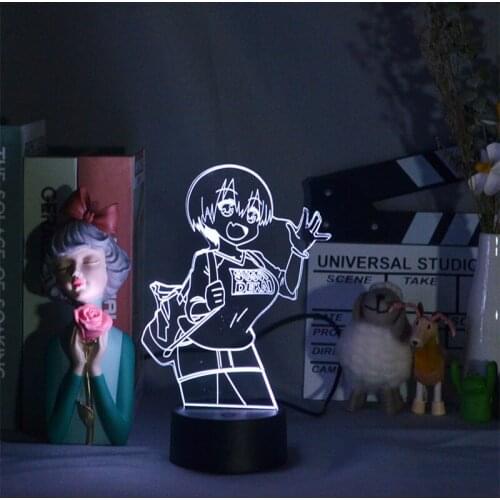 3D Lights Lighting Animation Short Hair Girl Lamps For Bedside Table Children Room Decoration Nightlight SUGOI DEKAI