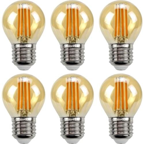6pcs Dimmable LED Filament Bulb Vintage Style E27 Edison Bulbs 2700K Bulb Replacement Decorative Edison Bulb