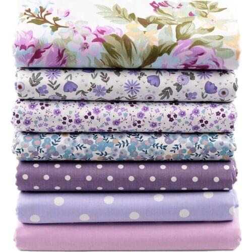 7pcs/lot Bundle Purple Series Printed Cotton Fabrics,Patchwork Cloth,Scrapbook Telas,DIY Sewing Quilting Material