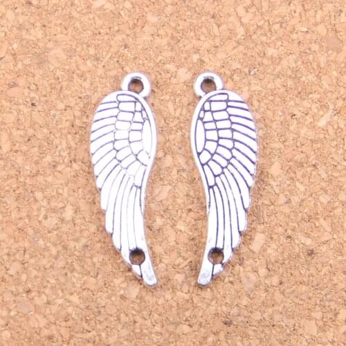 80pcs Charms angel wings 30x9mm Antique Pendants,Vintage Tibetan Silver Jewelry,DIY for bracelet necklace