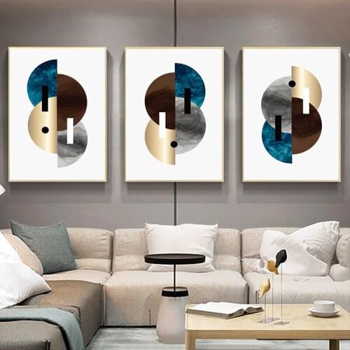 Abstract Geometric Marbling Gold Style Texture Poster Block Color Wall Art Canvas Painting Modern Print Room Decoration