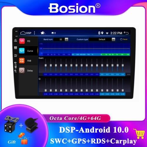 2 Din Car Stereo Audio Player For Universal 9/10inch Built in DSP/Carplay Android 10.0 Free Camera Map 4G RAM 64G ROM BT USB GPS