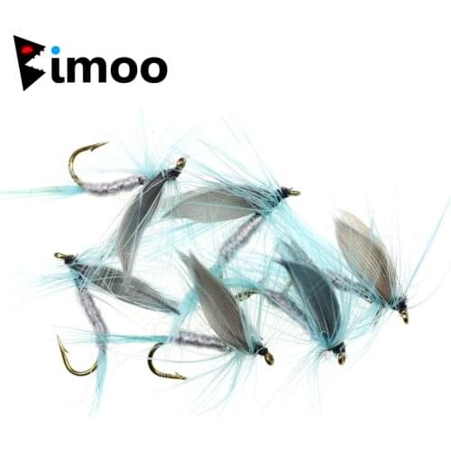 Bimoo 6pcs #10 Blue Dun Mayfly Trout Fly Fly Fishing Hook Bait Dry Fly