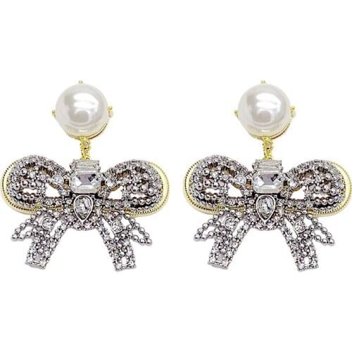 EYER New Arrival Luxury Hollow Dangle Bowknot Earrings For Women Fashion Wedding Gift Cubic Zirconia Bridal Jewelry Accessories