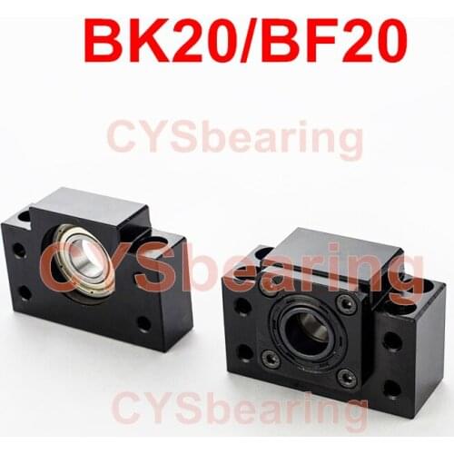 1 set BK20 fixed end support + BF20 free end support for SFU2505 ballscrew, ball screw end support for CNC router XYZ