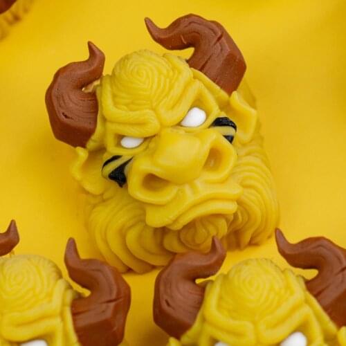 Colorful Bull Head Design Resin Keycaps For Cherry Mx Switch Mechanical Gaming Keyboard Handmade Yellow Green Key Caps