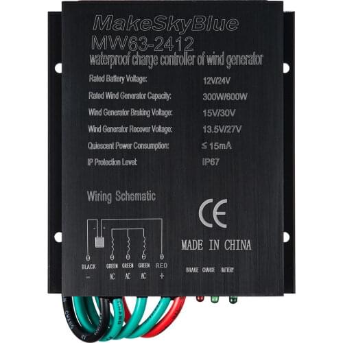 Makeskyblue Wind Charge Controller For 1000W 48V 1000W 24V 2000W 48V AC Wind Turbine Generator