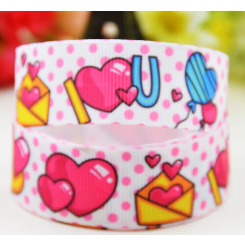 22mm 25mm 38mm 75mm Valentines Day Cartoon Character printed Grosgrain Ribbon party decoration 10 Yards X-01703
