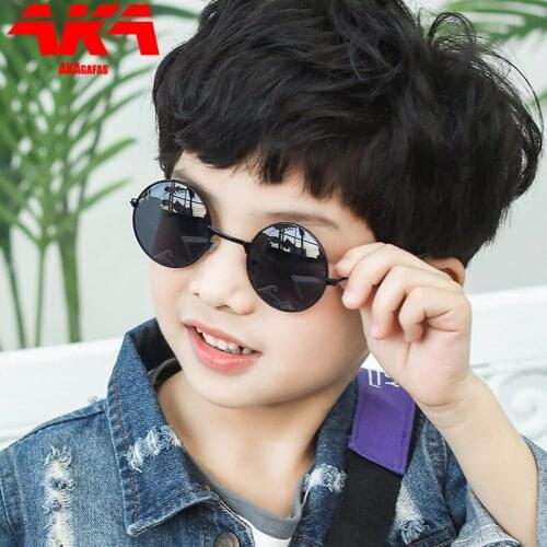 AKAgafas Round Sunglasses Children Colorful Brand Sunglasses Children Cute Glasses for Boy/Girl Mirror Oculos De Sol Feminino