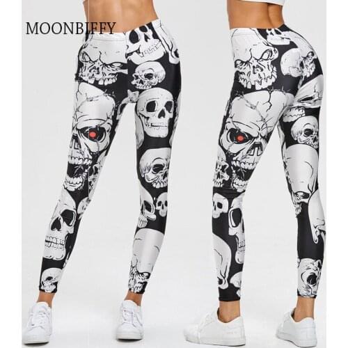 Punk Style Skull Leggings Women Printed Leggings High Waist Sports Skinny Workout Fitness Leggings New Mujer Pants