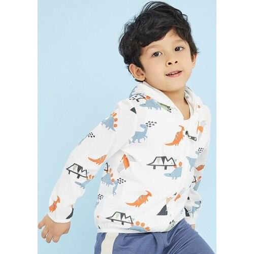 2020 summer kids Sunscreen clothes Dinosaur boys girls Comfortable Ultrathin rash guards full t shirt baby Toddler casual tees