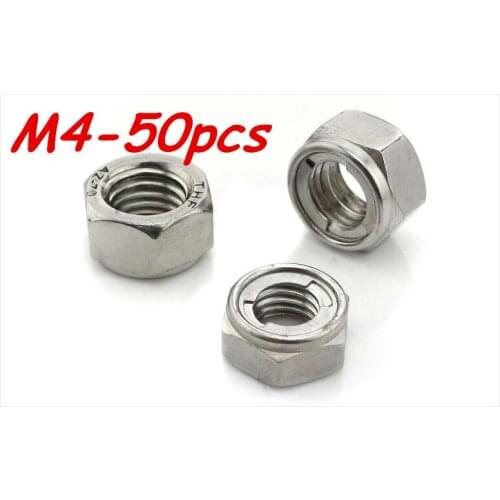 Metric M4 304 Stainless Steel Metal Lock Insert Nuts 50Pcs/Lot Free Shipping
