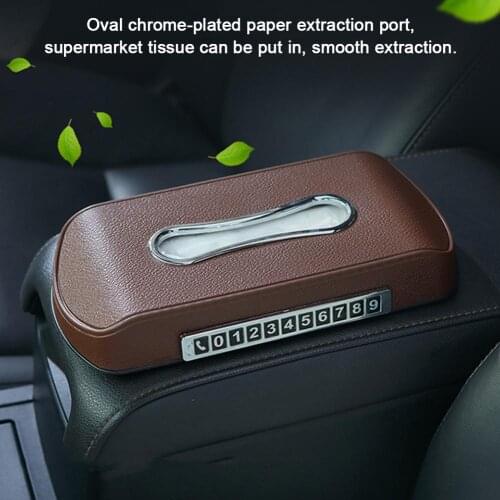 Multifunctional Home Car Tissue Case Box With Stop Sign Stickers and Non-slip Mat Creative Tissue Box Car Interior Accessories