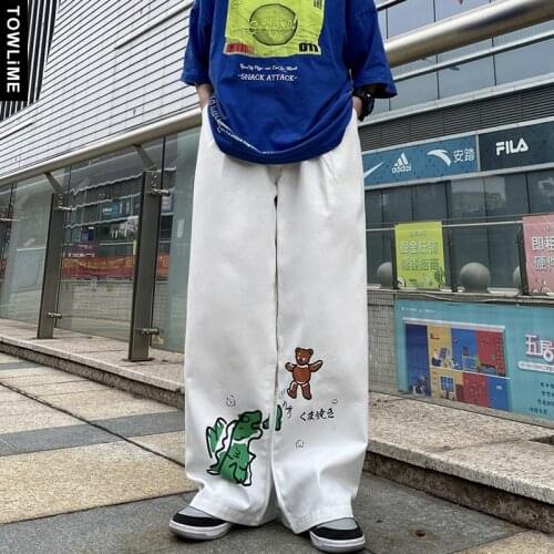 Men Wide Leg Pants Harajuku Cartoon Printed Pants For Women Trousers Hip Hop Streetwear Man Harem Pants Ladies Casual Trousers