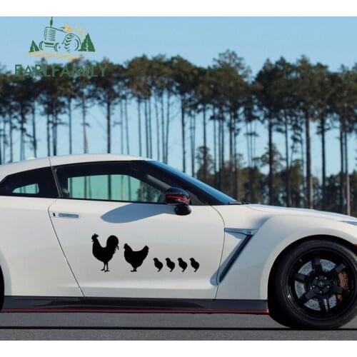 EARLFAMILY 58cm x 20.9cm Chicken Family Sticker Decal Funny Farm Eggs Chickens Hen Rooster Chicks Big Car Sticekr