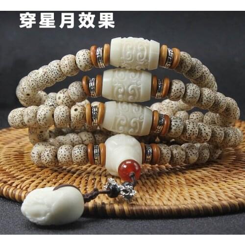 Cuentas budistas accesorios de juego bodhi fruta de marfil tallado artesanías de dragón escultura estatua decoración del ho