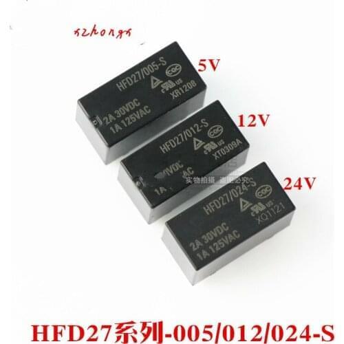 Ni HFD27-005 012 024-S 5V12V24V Signal Relay 4078 8 Foot 2A