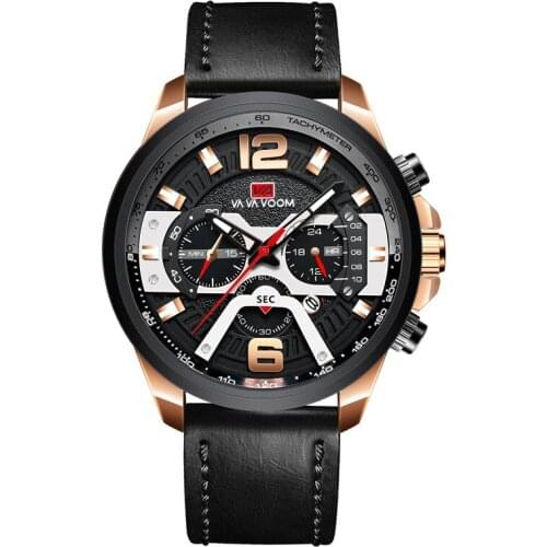 New six-pin casual mens watch business belt watch calendar mens watch belt sports watch